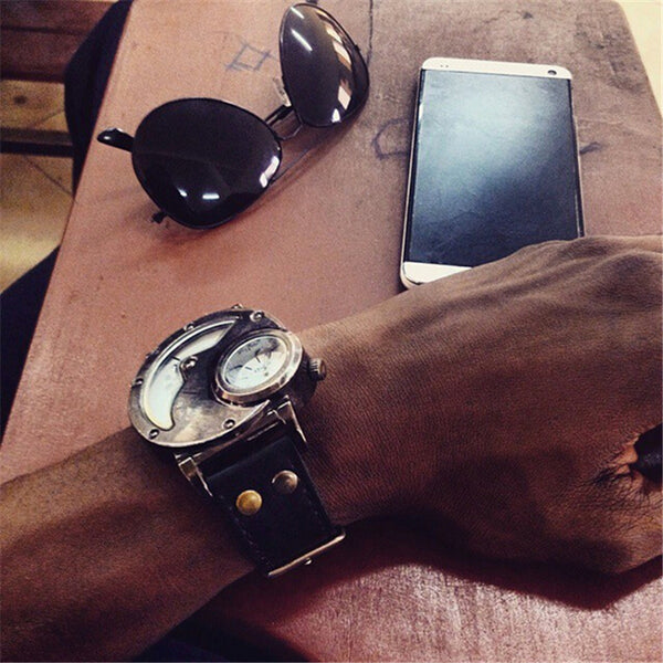 Leather Strap Military Sport Watch