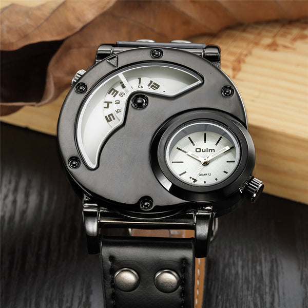Leather Strap Military Sport Watch